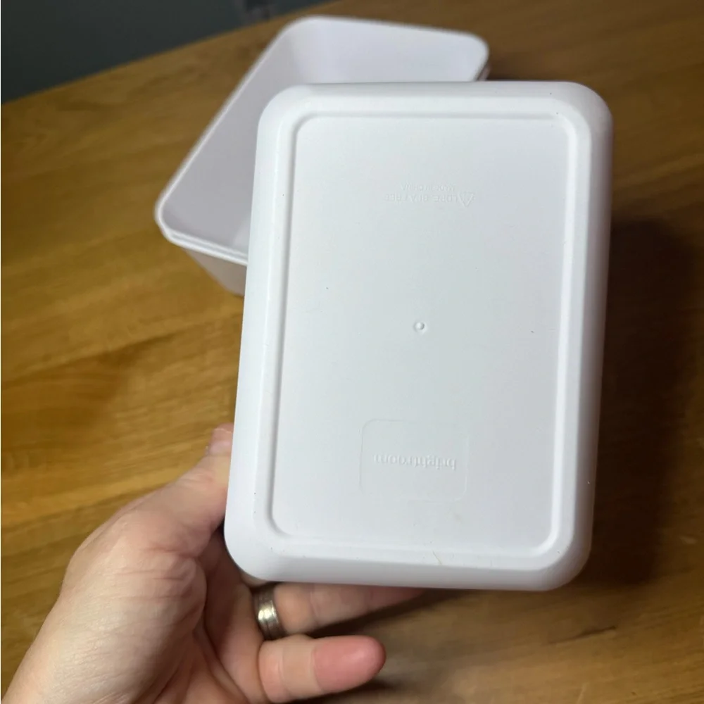White Stackable Storage Containers set of 3